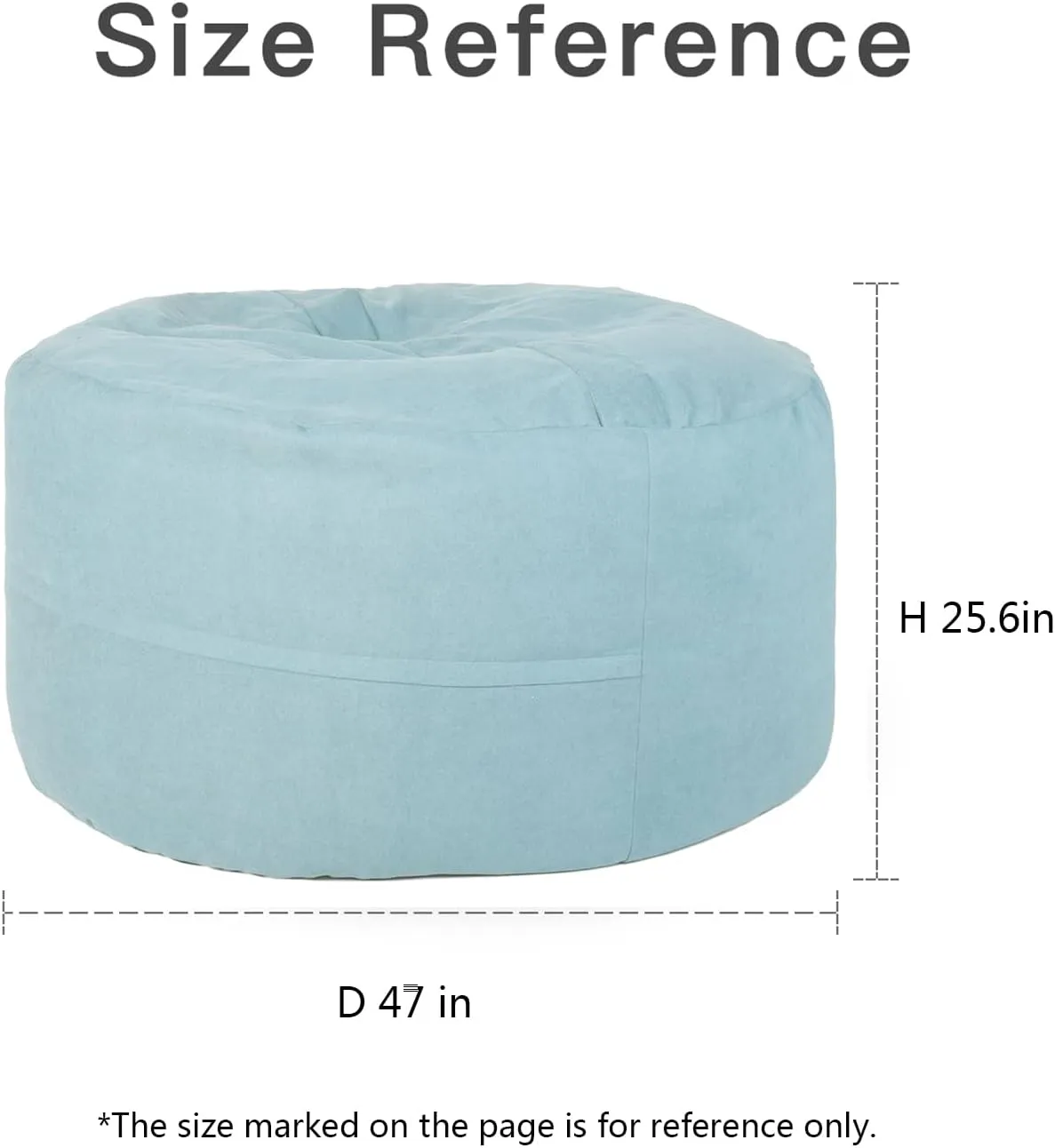 YuppieLife Big Durable Bean Bag Chairs Cover for Adults(Just Cover,No Filler) 4Ft Machine Washable Large Size Sofa Cover (Light Blue)