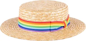 ZAKIRA Classic Straw Boater Hat Handmade from Natural Straw