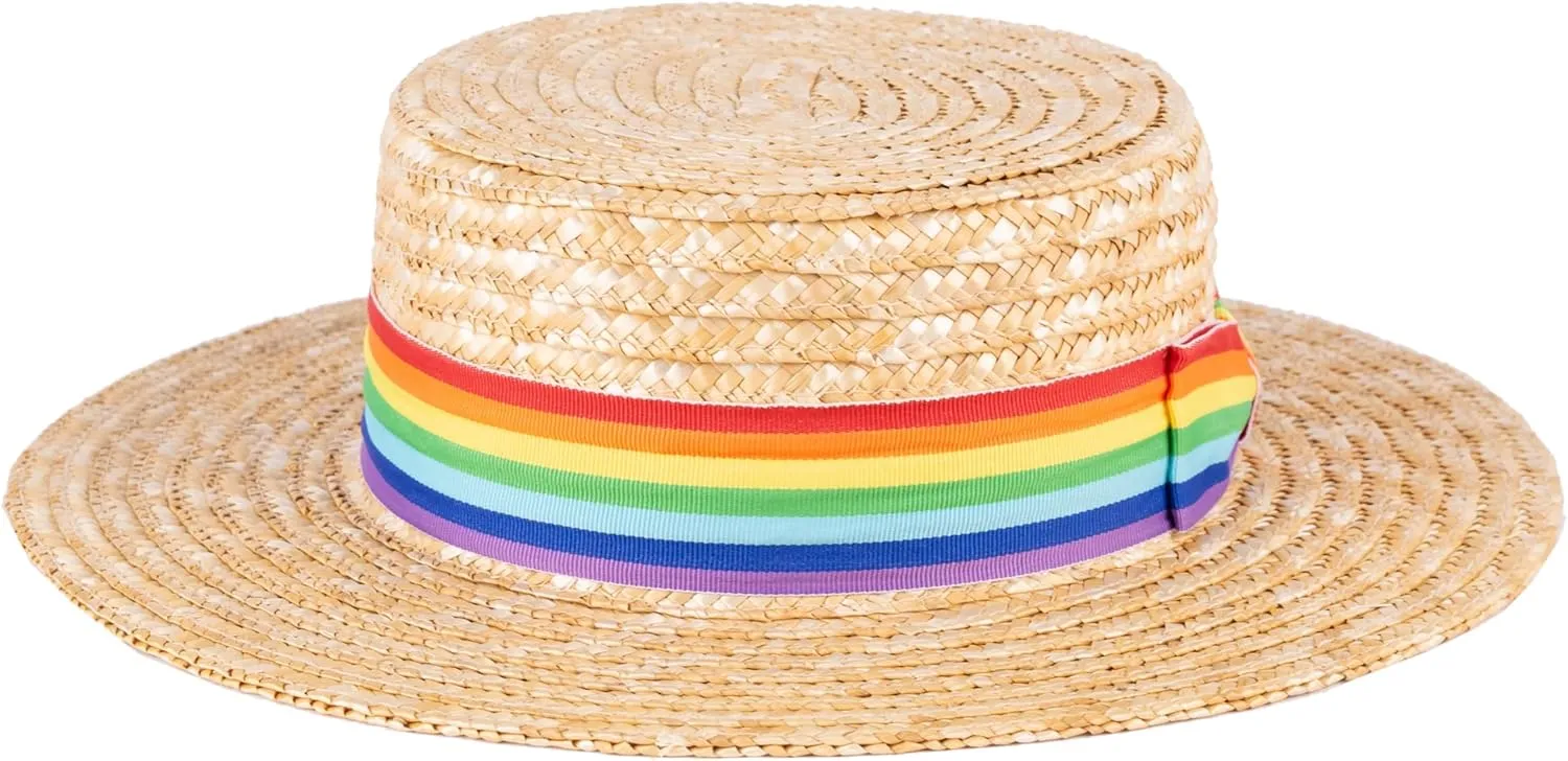 ZAKIRA Classic Straw Boater Hat Handmade from Natural Straw