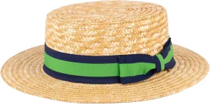 ZAKIRA Classic Straw Boater Hat Handmade from Natural Straw