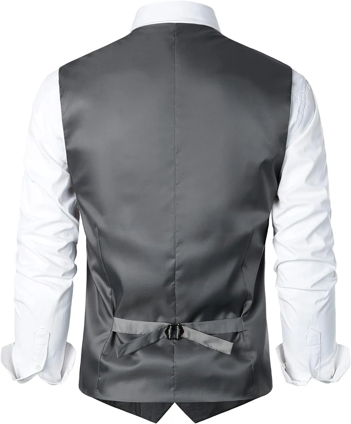 ZEROYAA Men's Hipster Urban Design 3 Pockets Business Formal Dress Vest for Suit Tuxedo