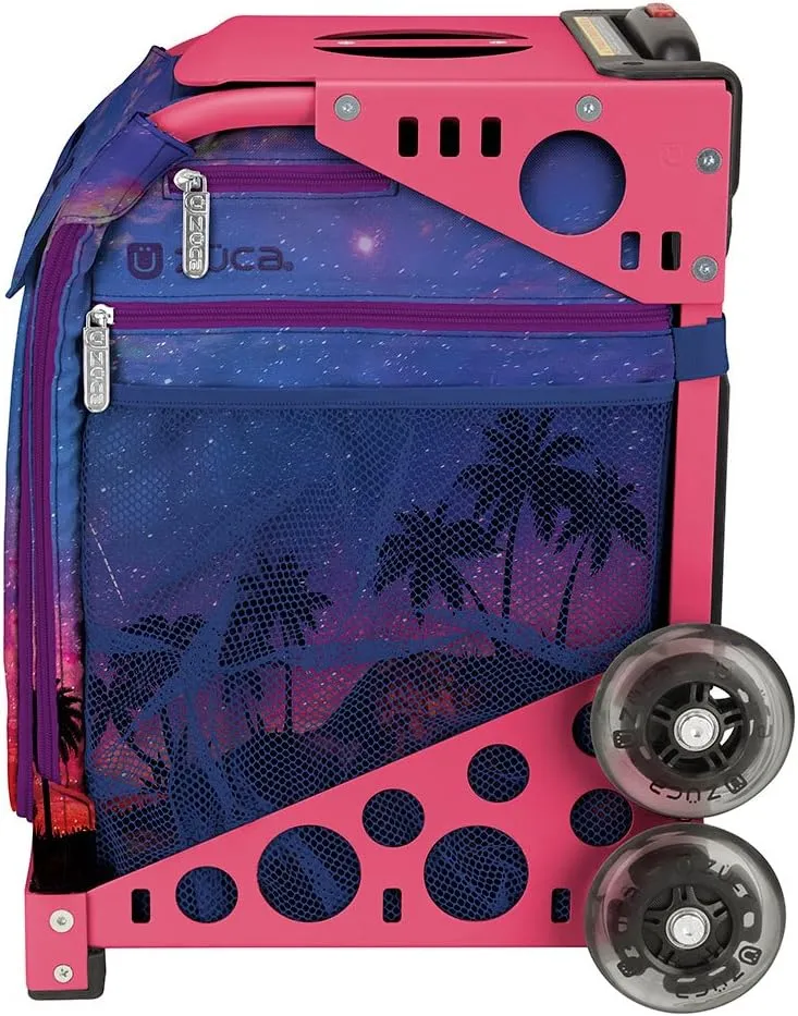Zuca "Island Life" Sport Insert Bag, Pink Frame with Flashing Wheels