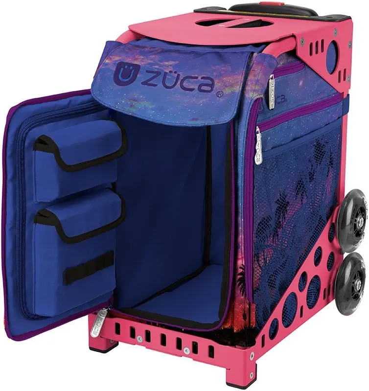 Zuca "Island Life" Sport Insert Bag, Pink Frame with Flashing Wheels